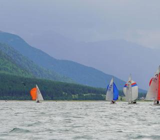 Hochbetrieb auf dem Reschensee