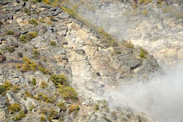 Felssprengung bei Latsch, 17.11.23; Fotos: Michael & Manuel