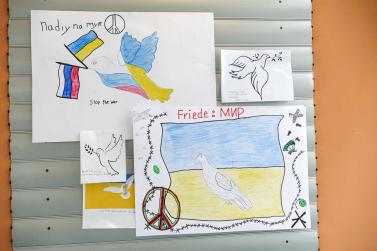 Projekt „Friedenstaube“ an der Landesberufsschule Schlanders am 31.03.2022; Fotos: Sepp