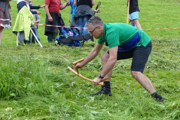 Landesentscheid im Handmähen am 28. Juli 2019 in Trumsberg in Kastelbell. Fotos: Sepp