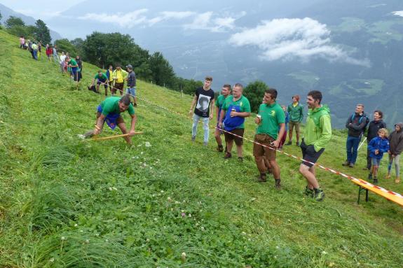 Landesentscheid im Handmähen am 28. Juli 2019 in Trumsberg in Kastelbell. Fotos: Sepp