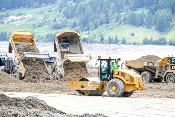 Offene Baustelle am Reschensee; Fotos: Sepp