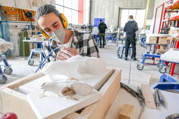 Tag der offenen Tür an der Landesberufsschule Schlanders und an der Berufsfachschule für Steinbearbeitung Laas am 29.01.2022; Foto: Sepp