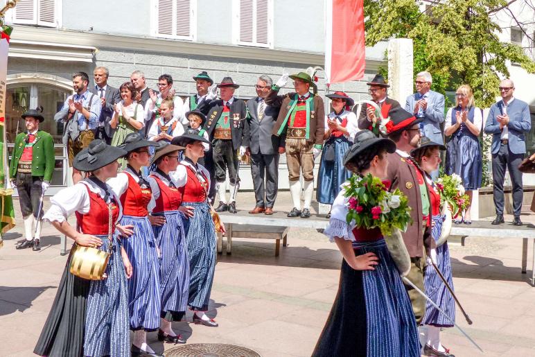 60 Jahre Wiedergründung der Schützenkompanie Schlanders und Fahnenweihe (16. Juni 2019). Fotos: Sepp