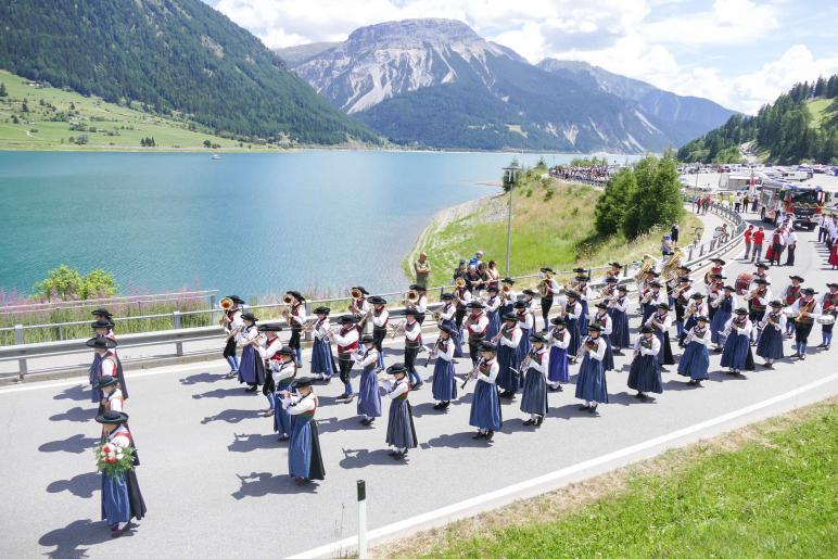 Bezirksmusikfest, 75 Jahre MK Reschen, Festumzug 11.07.2026, Fotos: AM