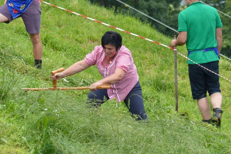Landesentscheid im Handmähen am 28. Juli 2019 in Trumsberg in Kastelbell. Fotos: Sepp