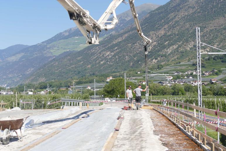 Latscher Plimabrücke wird betoniert, 22.06.2026, Fotos: AM